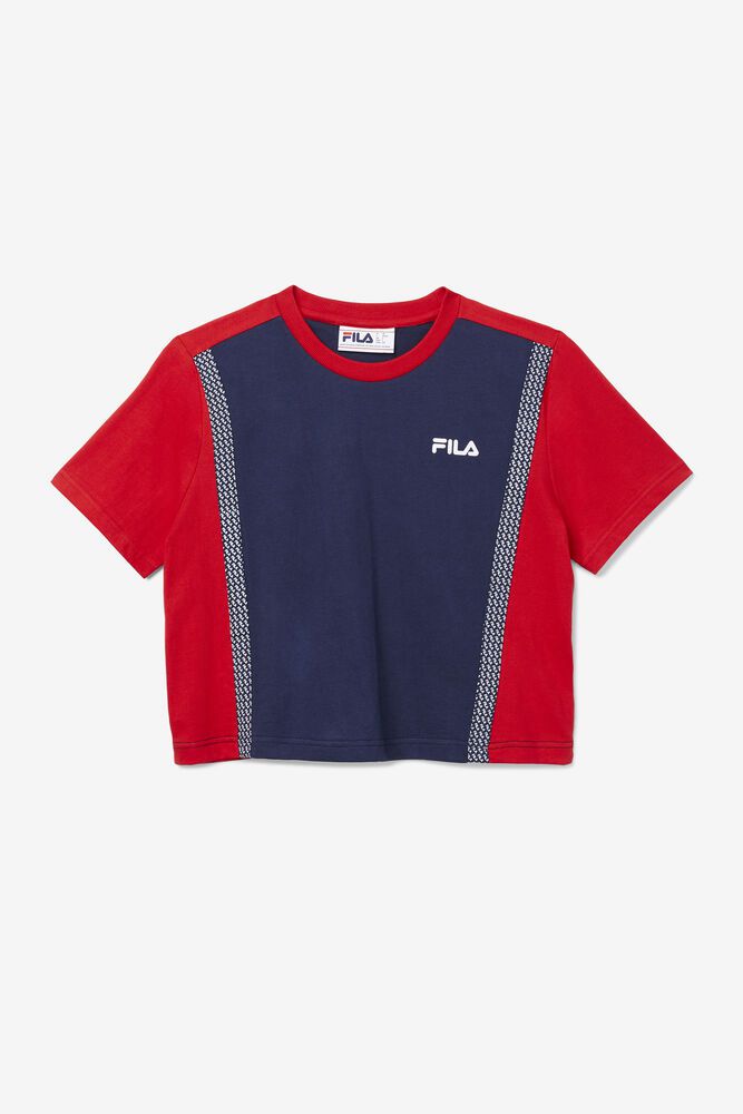 Fila Molly Color Block T-Shirt Navy - Womens - 74013BFCZ